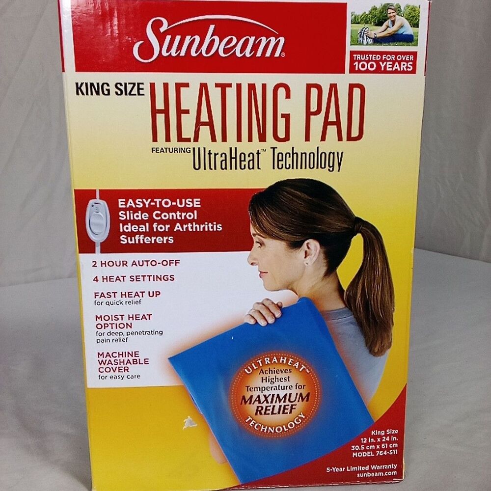 Sunbeam King Size Heating Pad Featuring Ultraheat Standard 12 x 15 720-905